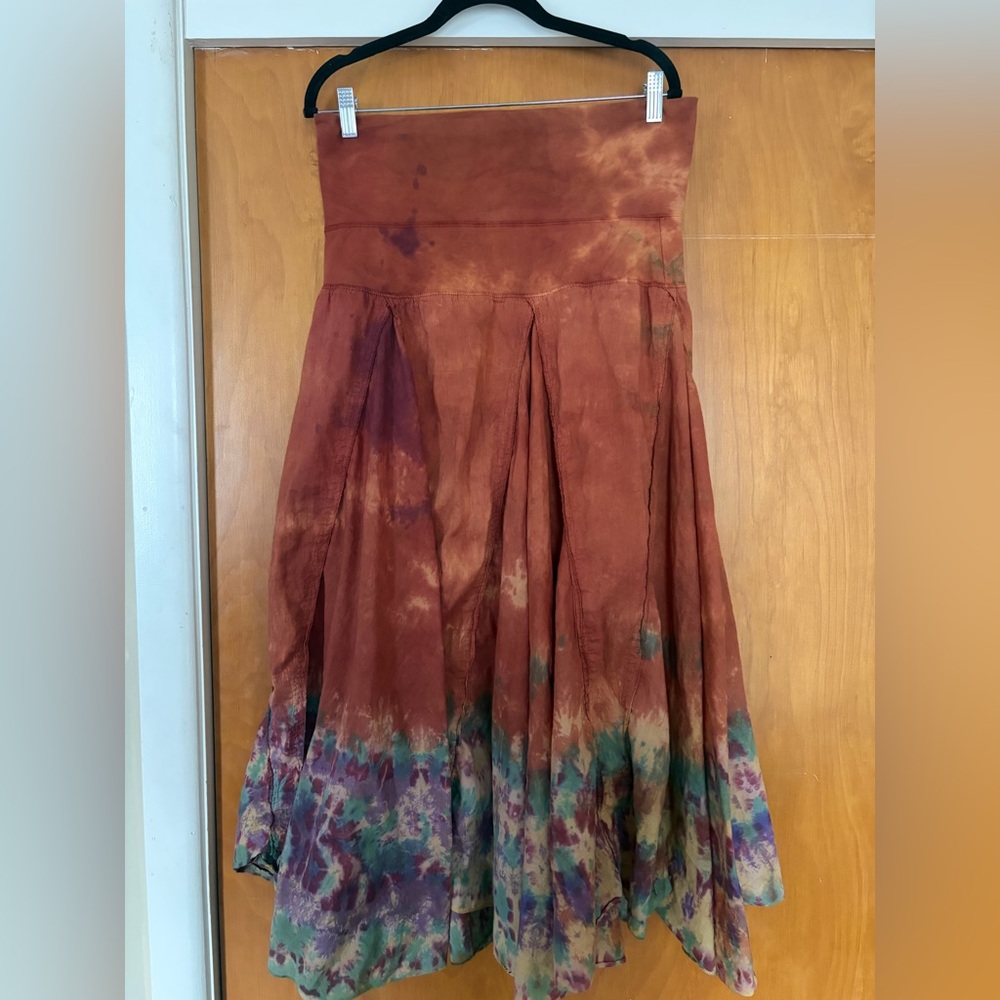 Bala Tie-Dye Circle Skirt in Rust, Teal & Purple